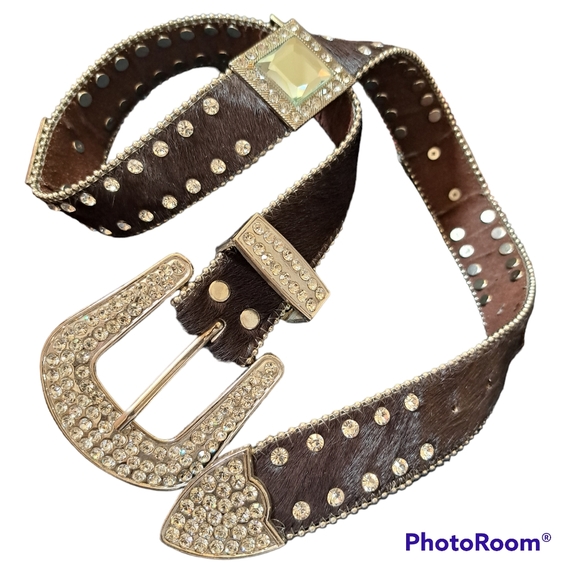CC BELT 20 MM IN WHITE SMOOTH CALFSKIN SILVER HARDWARE ATTACH RHINSTONE